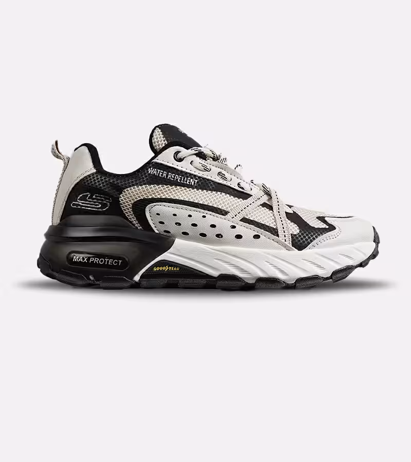کفش کتانی طبی ورزشی کرم مشکی SKECHERS max protect v.2 مدل 8083
