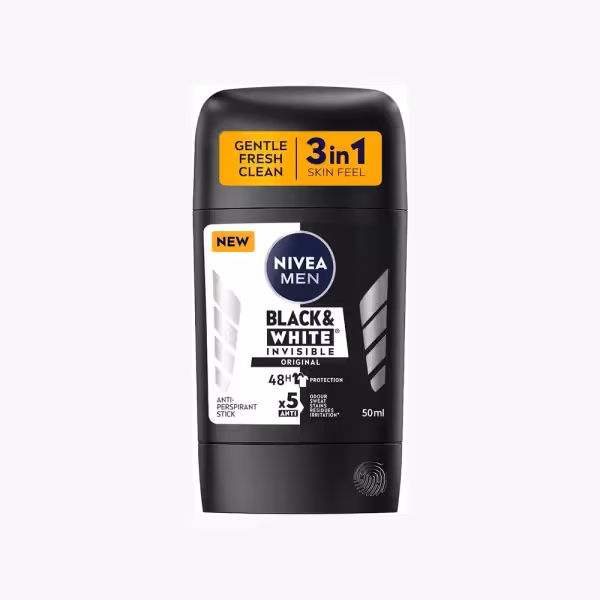 مام استیک ضد تعریق مردانه Black & White Invisible نیوا 50 میل