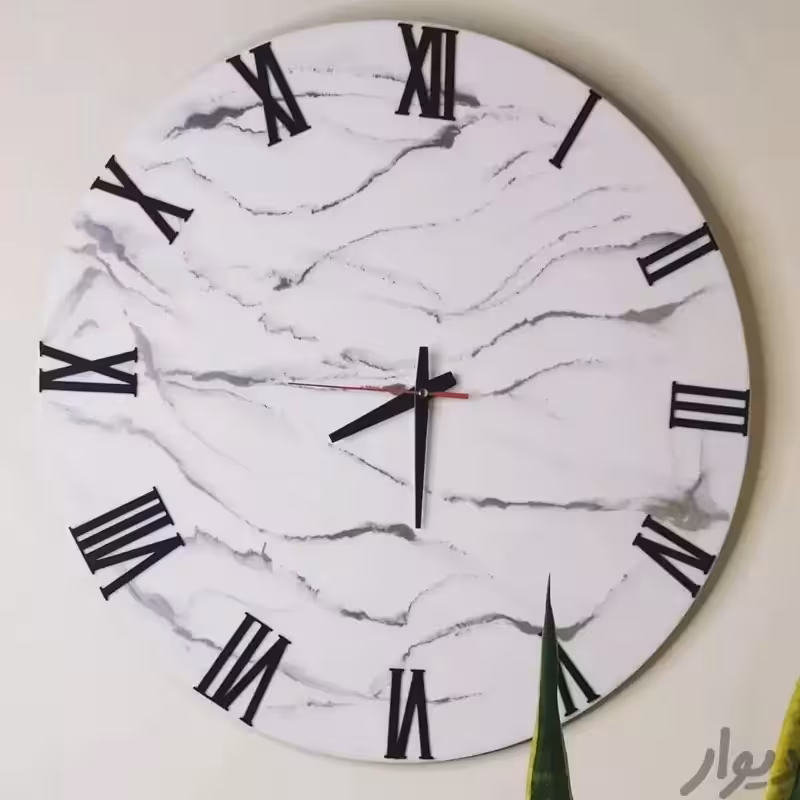 ساعت دیواری رزین مرمر سفید قطر60