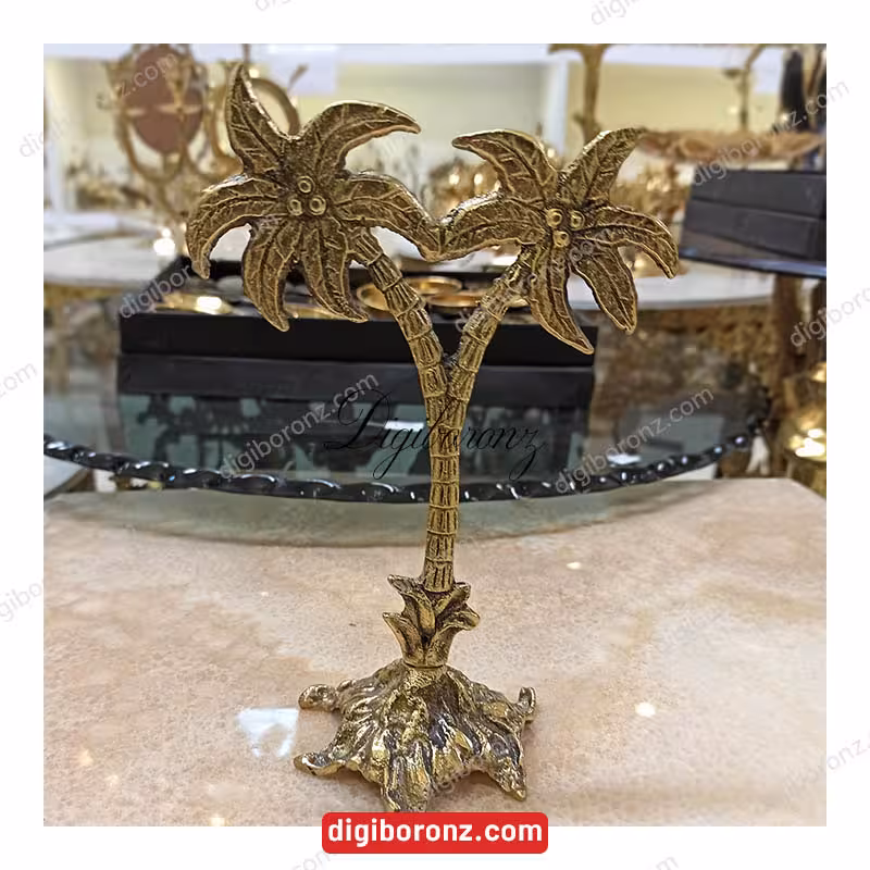 دکوری برنجی برنزی نخل کوچک