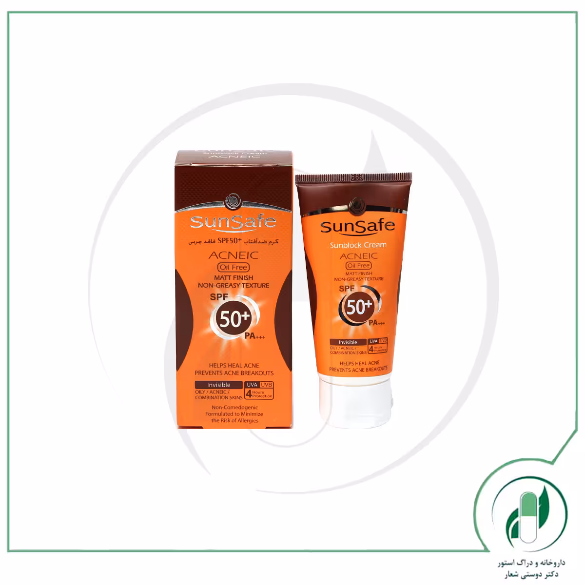 کرم ضد آفتاب آنتی آکنه  SPF50 ( بی رنگ ) سان سیف – Sun Safe