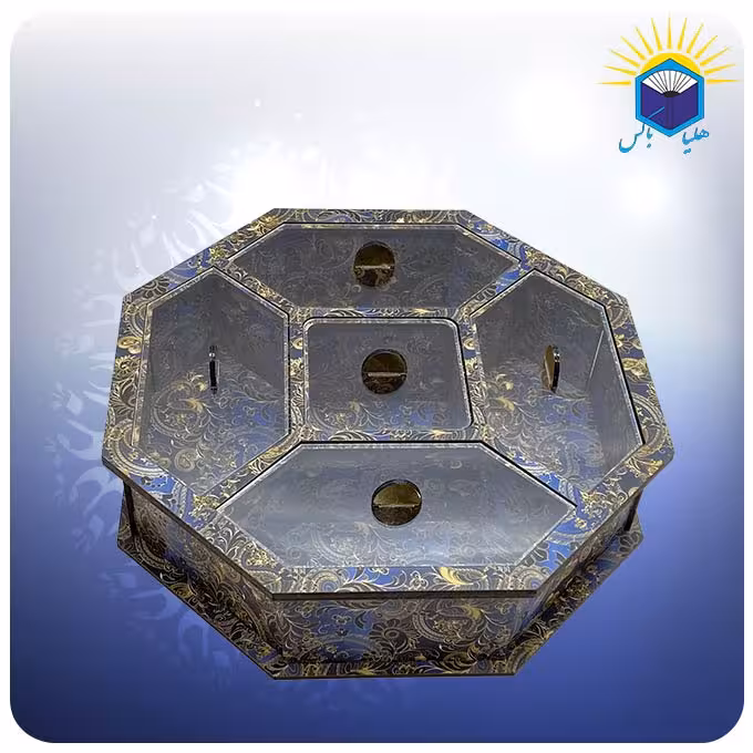 جعبه پذیرایی پنج خانه 8 ضلعی طرح بته جقه