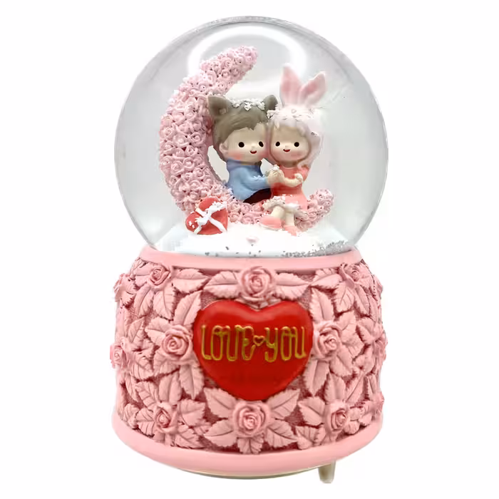 گوی موزیکال مدل  Love you طرح عشق و ماه کد B9088