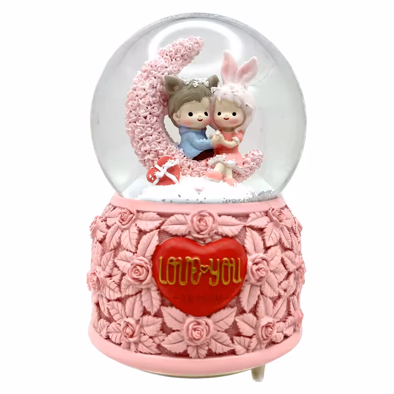 گوی موزیکال مدل  Love you طرح عشق و ماه کد B9088