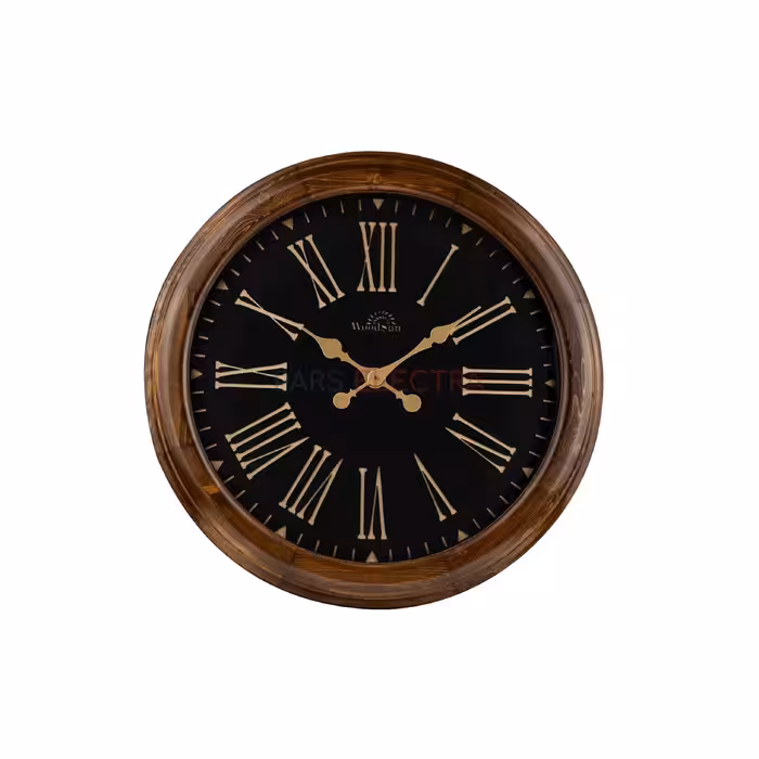 ساعت دیواری چوبی فیلادلفیا مشکی (60سانت) (ZA1010140)