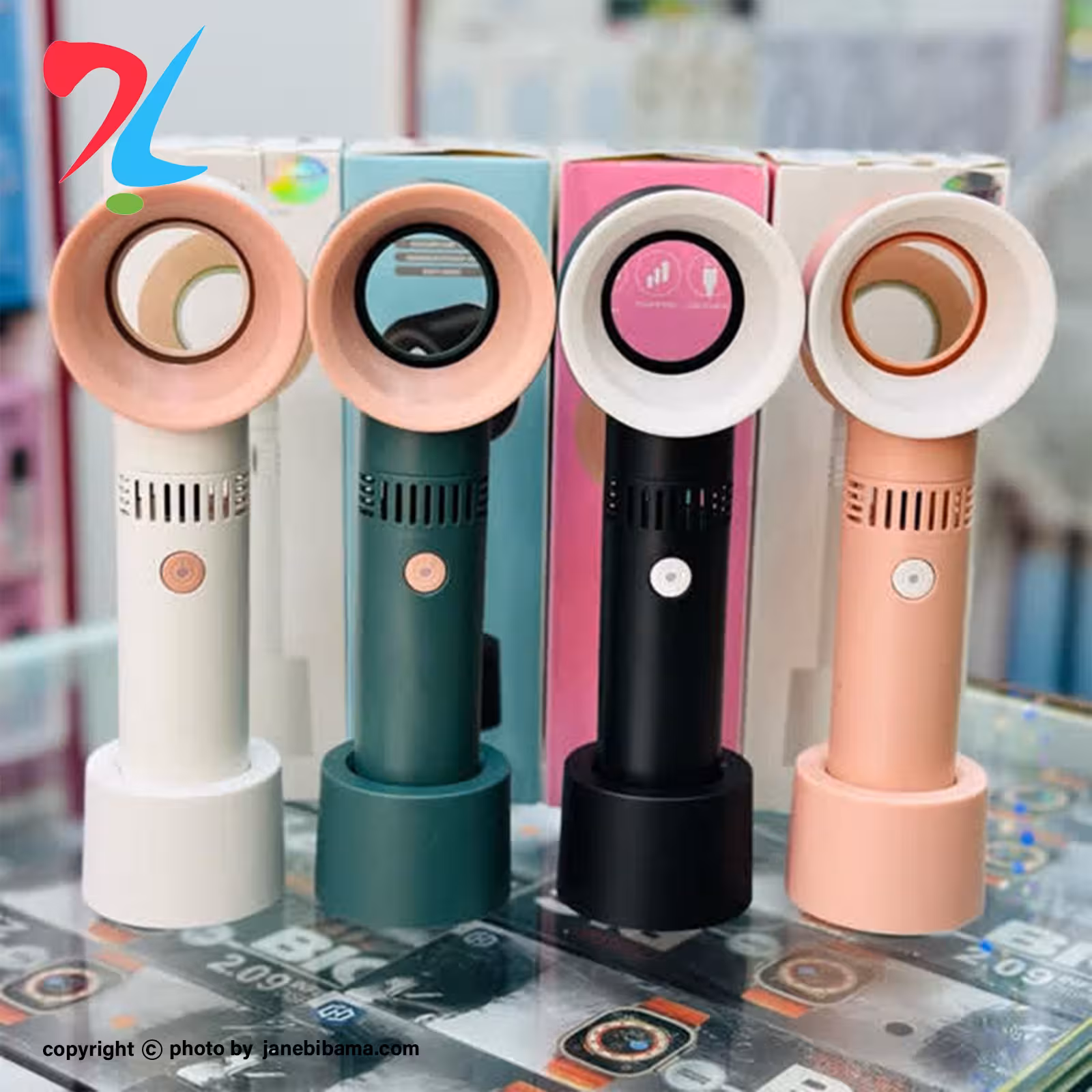 پنکه دستی شارژی بدون پره مدل SF-1 - سبز