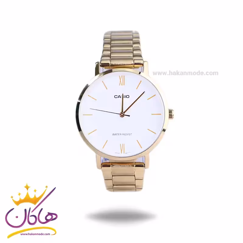 ساعت کاسیو مردانه فلزی طلایی صفحه سفید LTP-VT01G-7BUDF