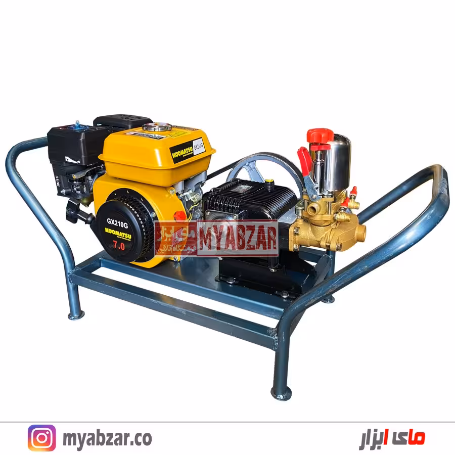 سمپاش بنزینی کوماتسو 7 اسب و پمپ رینوپاور 45 بار طرح