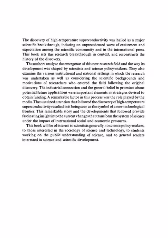 خرید و دانلود نسخه کامل کتاب After the Breakthrough: The Emergence of High-Temperature Superconductivity as a Research Field