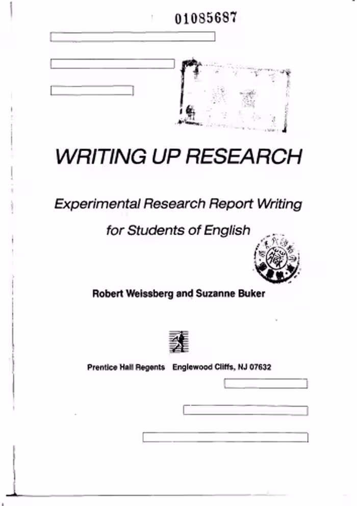 خرید و دانلود نسخه کامل کتاب Writing Up Research: Experimental Research Report Writing for Students of English