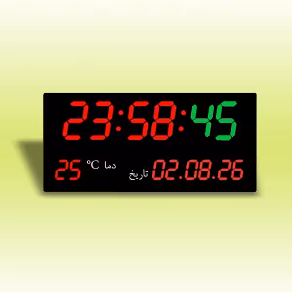 ساعت و تقویم دیجیتال دیواری متوسط 20*40 سانت مدل SFM