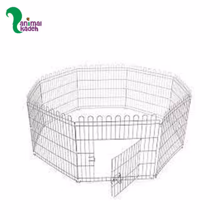 پارک سگ جنس استیل لعاب سفید 8 ضلعی 60 *60 سانت