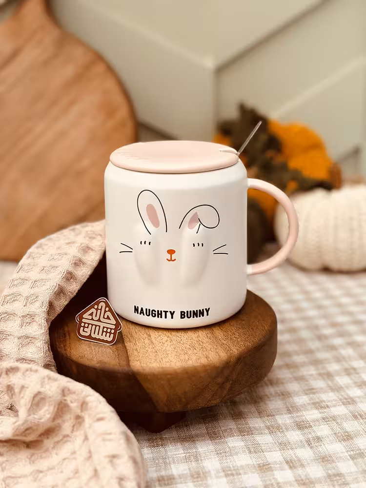 ماگ درب دار طرح خرگوش کد001112