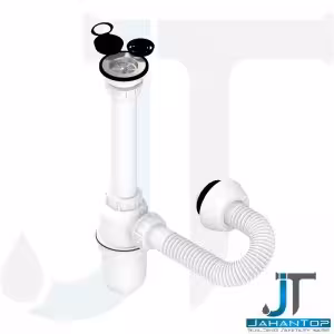 سیفون ظرفشویی یک لگن با مخزن بزرگ (خرطومی کششی) جهانیار