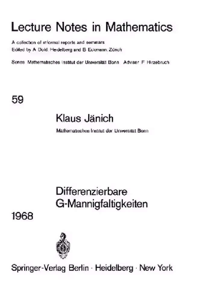 خرید و دانلود نسخه کامل کتاب Differenzierbare G-Mannigfaltigkeiten