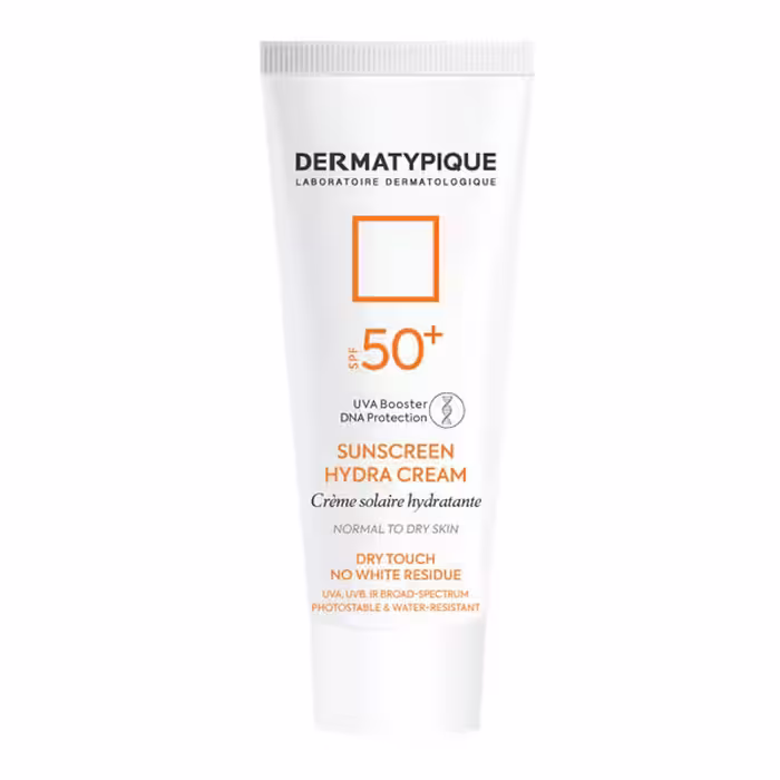 ضد آفتاب بی رنگ هیدرا درماتیپیک مناسب پوست خشک و نرمال  SPF50 حجم 50 میل