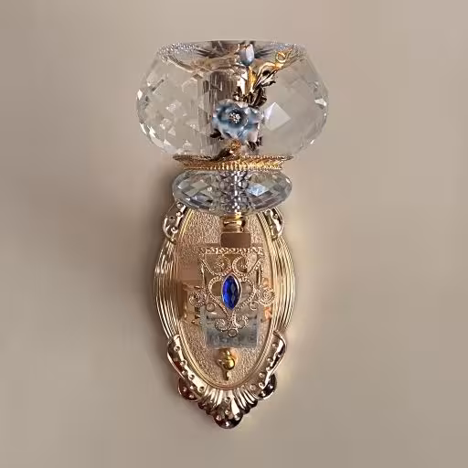چراغ دیواری کلاسیک طلایی و آبی | ترنم گالری شیراز