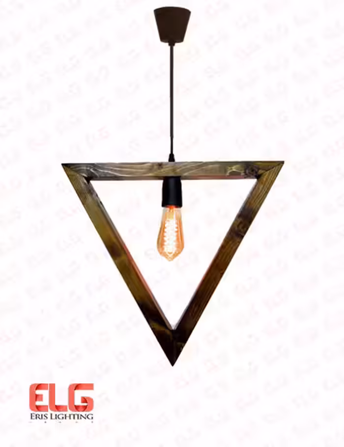 چراغ آویز چوبی مثلثی