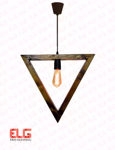 چراغ آویز چوبی مثلثی