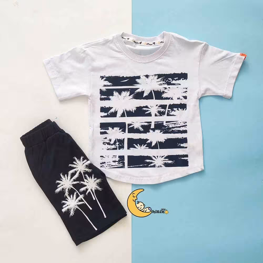 ست تیشرت هاوایی و شلوارک پسرانه کد 11
