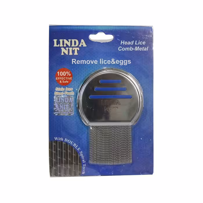 شانه ضد شپش لیندانیت مدل تمام استیل پاک کننده تخم شپش