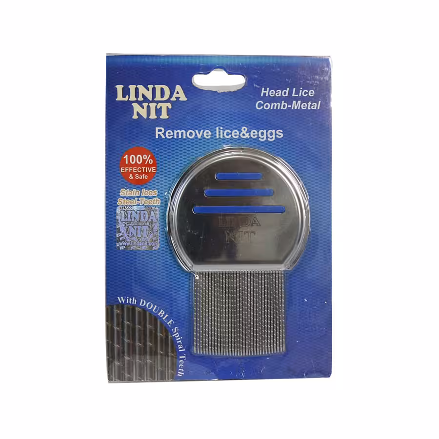 شانه ضد شپش لیندانیت مدل تمام استیل پاک کننده تخم شپش