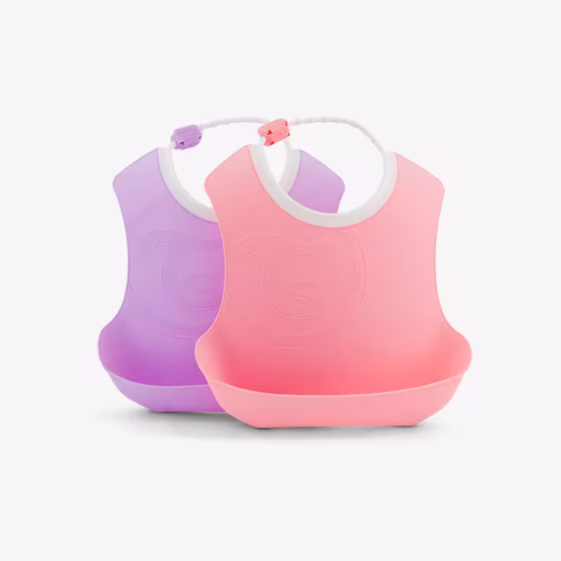 پیشبند غذاخوری کودک صورتی و بنفش بسته 2 عددی تویست شیک twistshake