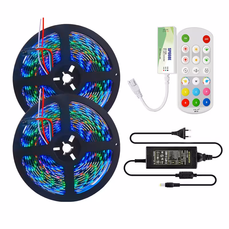 ریسه ال ای دی مدل هوشمند موزیکال مولتی کالر کد WS2811 طول 10 متر