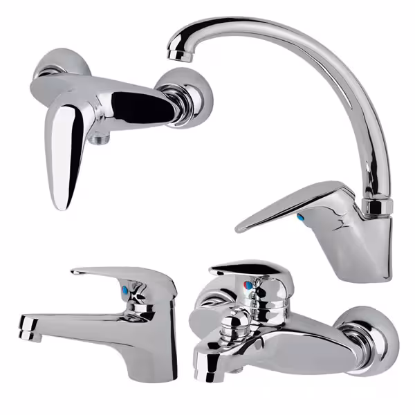 ست کامل شیرآلات کاویان مدل آناهیتا کروم