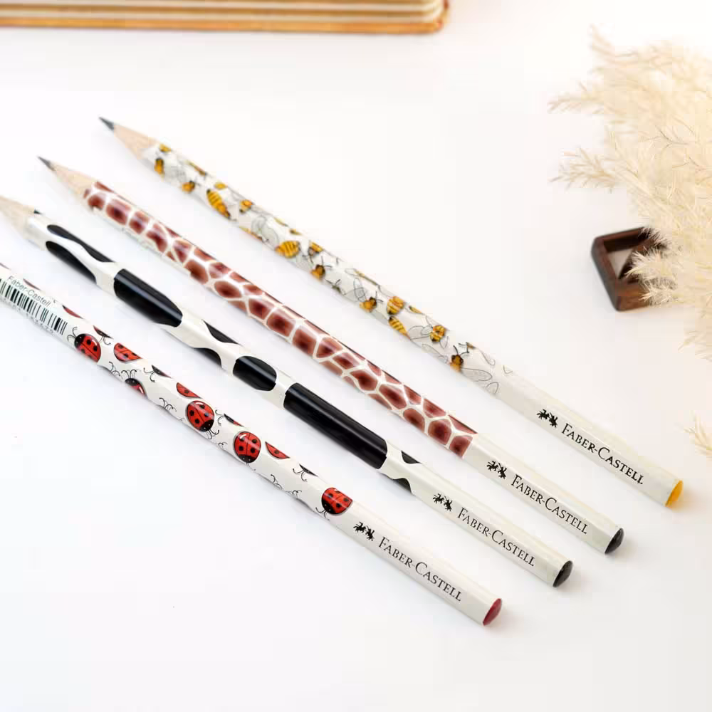فابرکاستل مداد سیاه سه وجهی موتیو طرح حیوانات Faber-Castell Animals Black Pencil