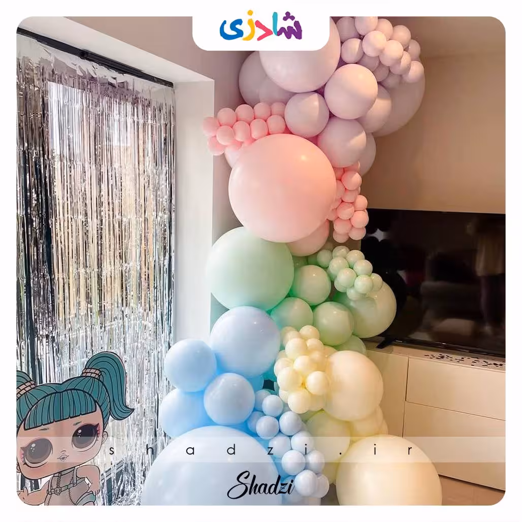 بادکنک آرایی تولد تم پاستلی