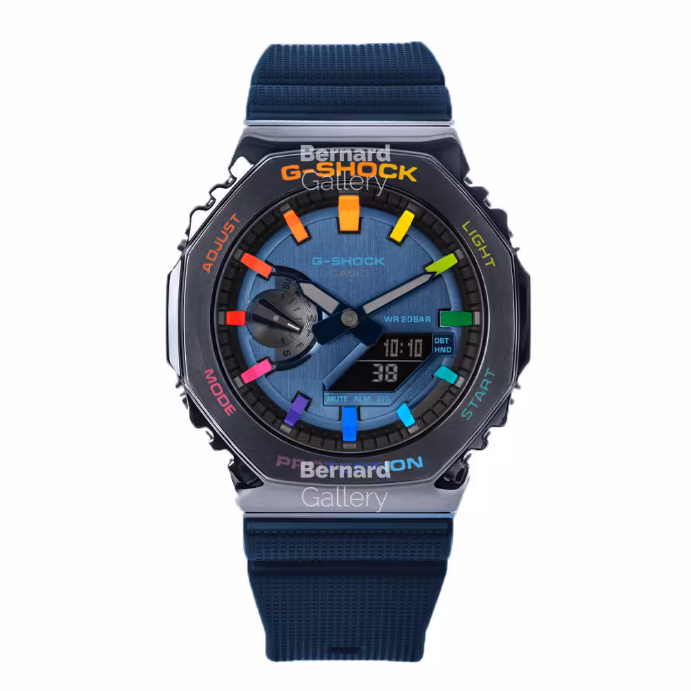 ساعت مچی کاسیو جی شاک G-Shock CasiOak Blue Rainbow-GM-2100 Custom