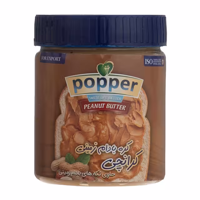 کره بادام زمینی کروچی بدون شکر پوپر 345 گرمی