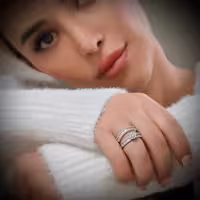 حلقه و پشت حلقه ای نقره زنانه کد 10831