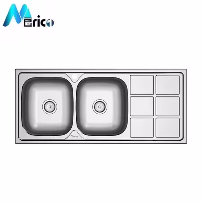 سینک میلان کد 7012 توکار دو لگنه