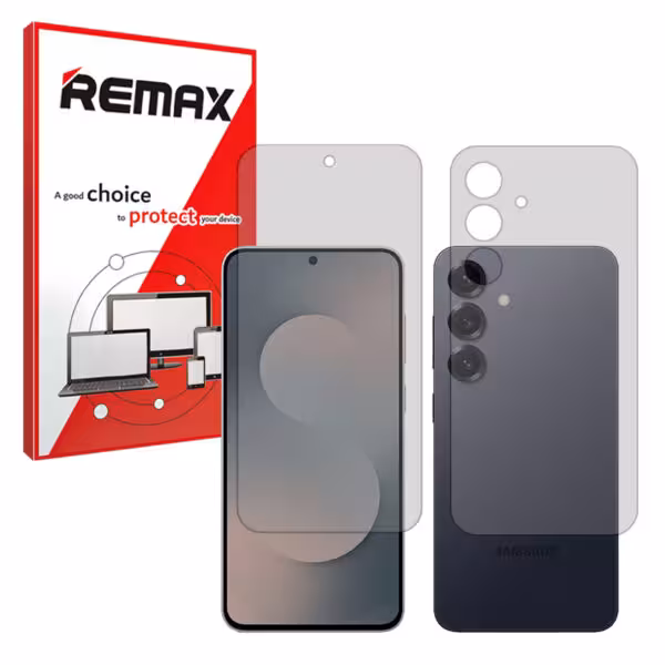 گلس صفحه نمایش و پشت گوشی سامسونگ Galaxy S25 FE مدل هیدروژلی مات برند ریمکس کد SS