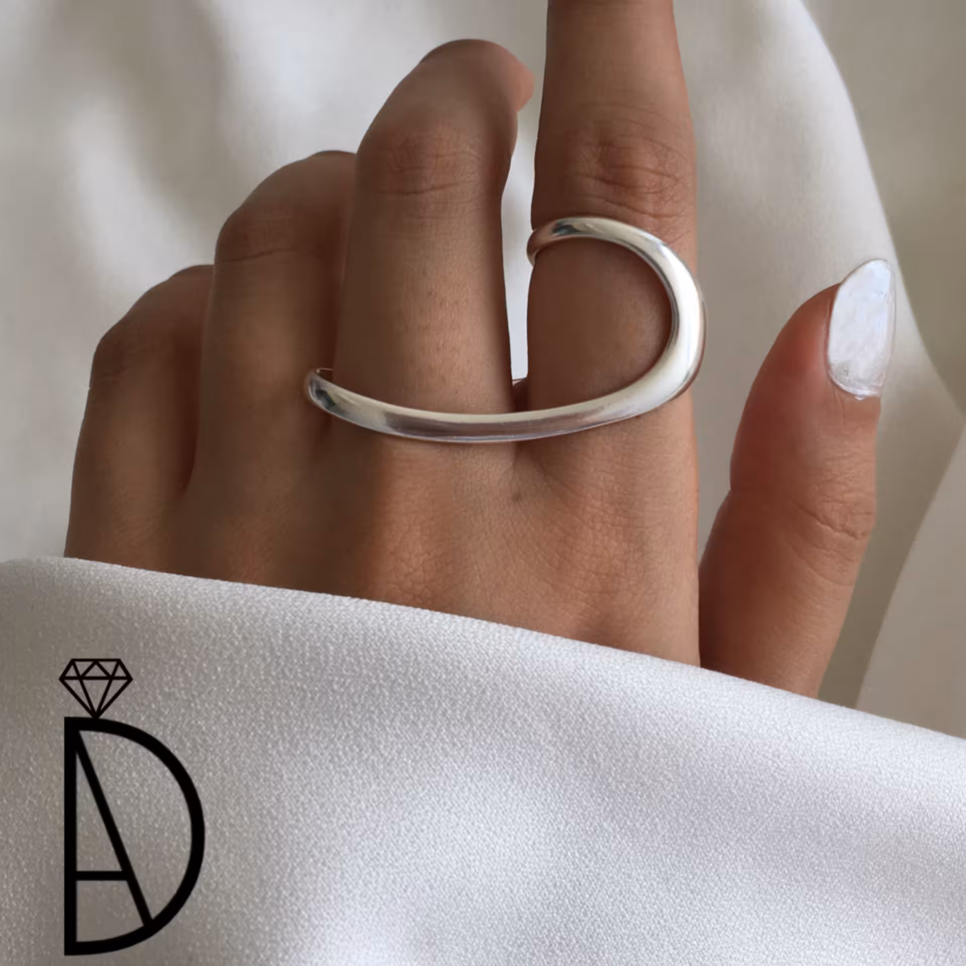 انگشتر مینیمال انگشتر روکش نقره