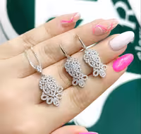 نیمست زنانه نقره جواهری کد 00380