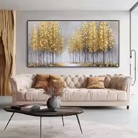 تابلو دکوراتیو نقش برجسته طلای پاییز هنر دست 140*80 کد 720