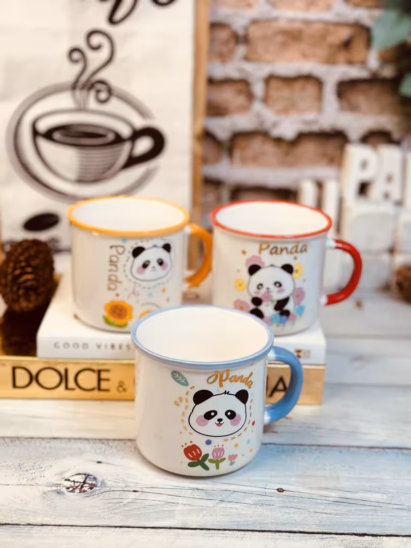 ماگ بدون درب پاندا دسته رنگی کد 2307