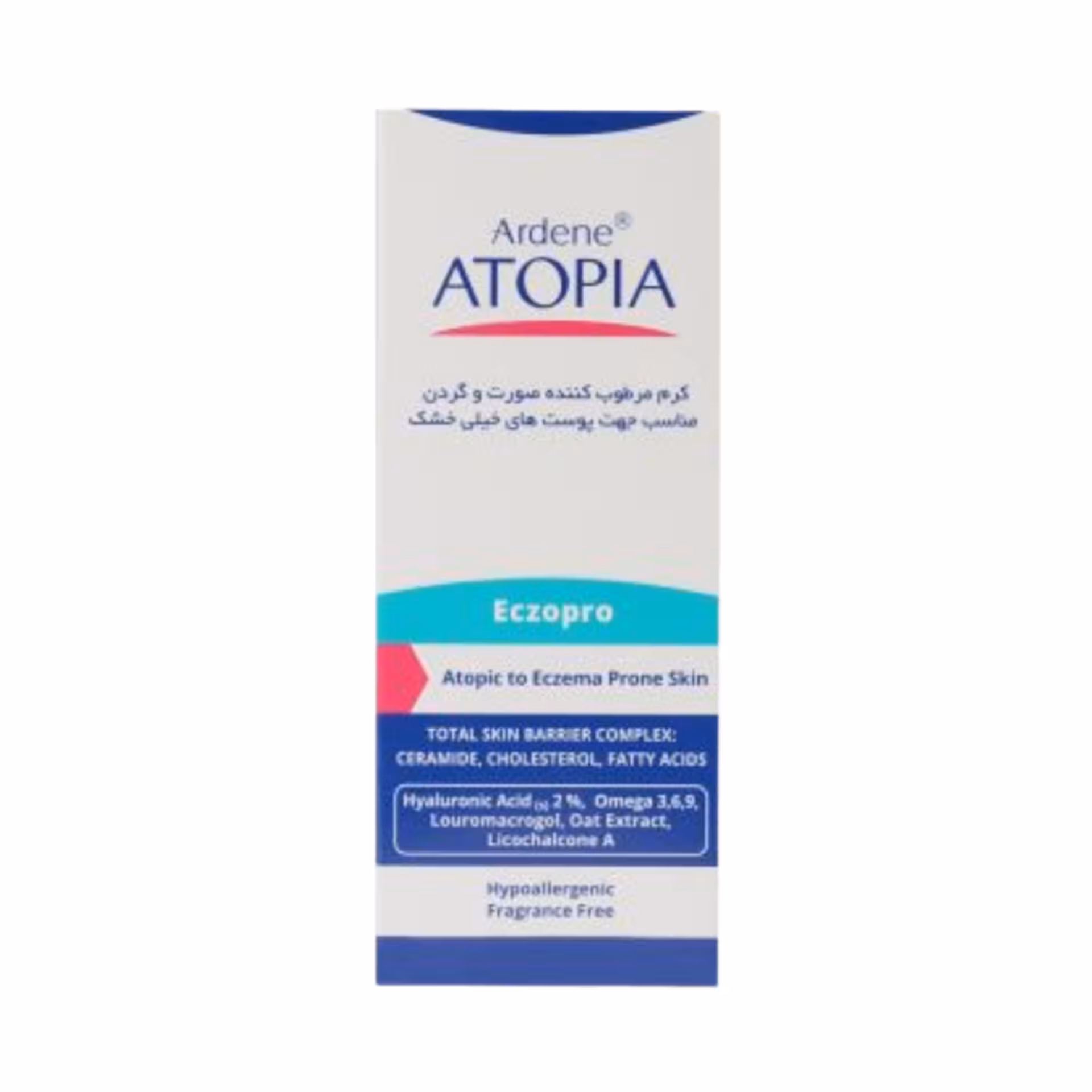 کرم مرطوب کننده صورت و گردن مدل Eczopro آتوپیا آردن حجم 50 میل