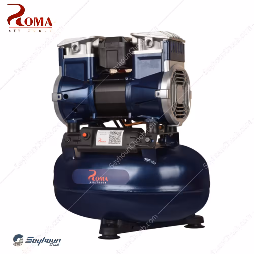 کمپرسور باد 10 لیتری پرایم بدون روغن سایلنت 1180 وات 8 بار برند روما مدل ROMA 2-1180F10