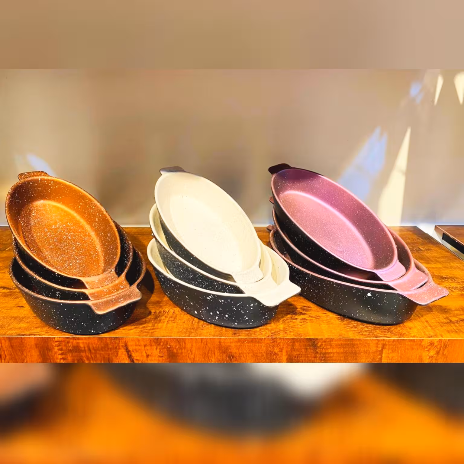 ست تابه بیضی سه تایی با پوشش گرانیت 