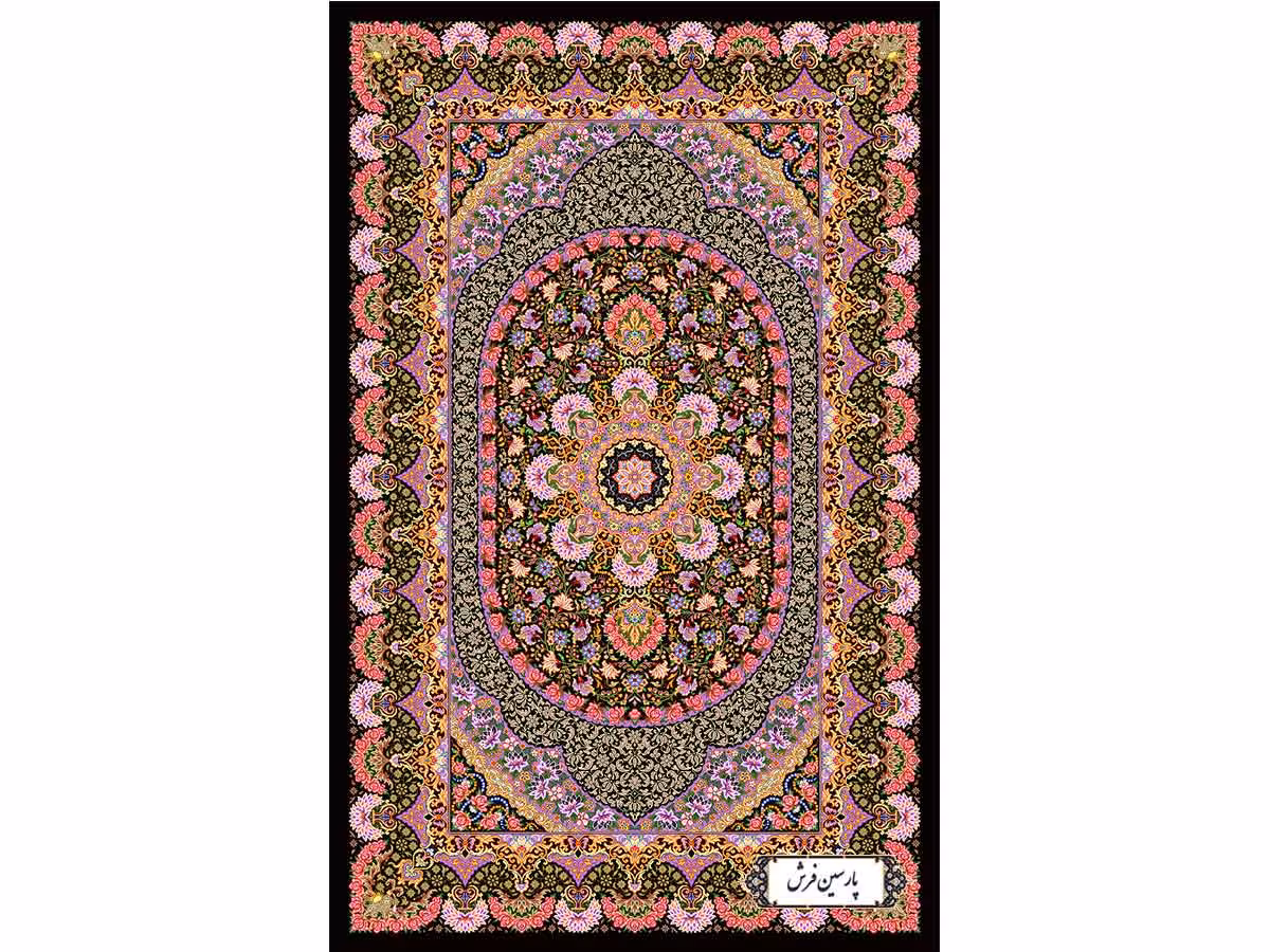 نخ و نقشه طرح قالیچه زیرپایی تبریز - کد NZ2887