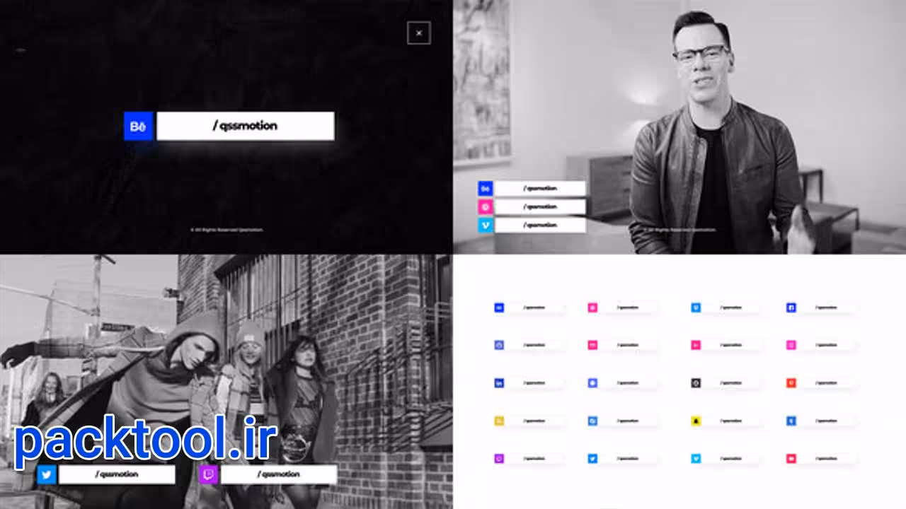 دانلود پروژه آماده افتر افکت پکیج رسانه های اجتماعی Social Media Package - پک تول