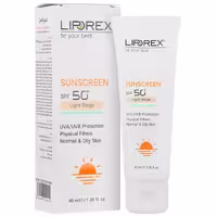 کرم ضد افتاب لیپورکس  spf 50 پوست چرب بژ روشن 40 میلی لیتری