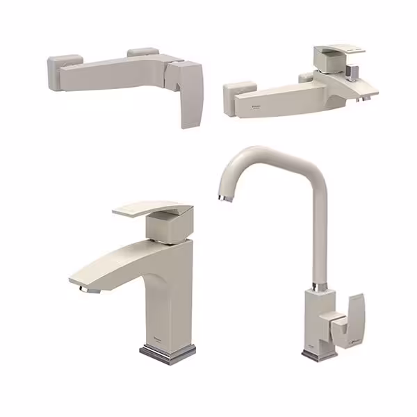 ست شیرالات شودر مدل باواریا شیری کروم