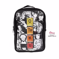 کوله پشتی سایز متوسط چرم مشکی مدل otaku