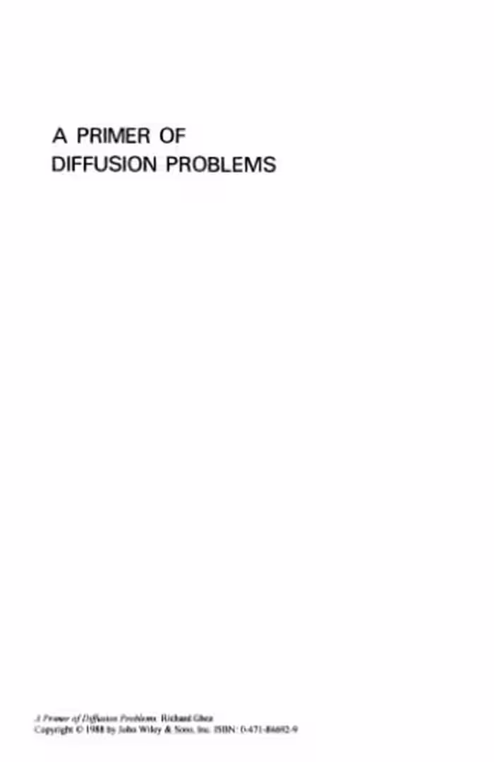 خرید و دانلود نسخه کامل کتاب A primer of diffusion problems