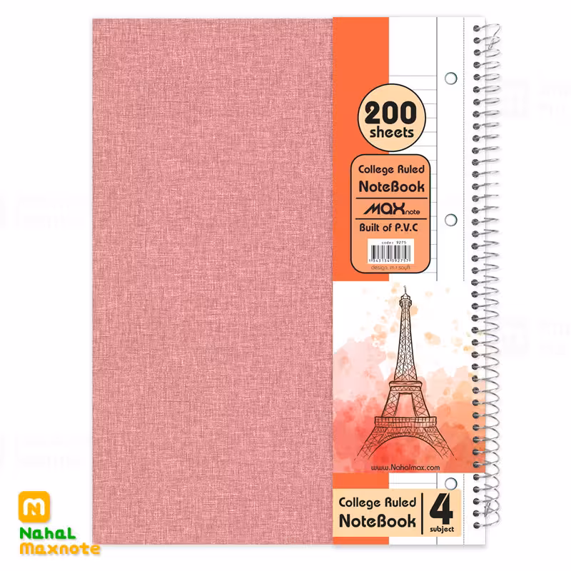 دفتر200 برگ سیمی کلاسوری جلد سخت رحلی کد 9275.طرح 7